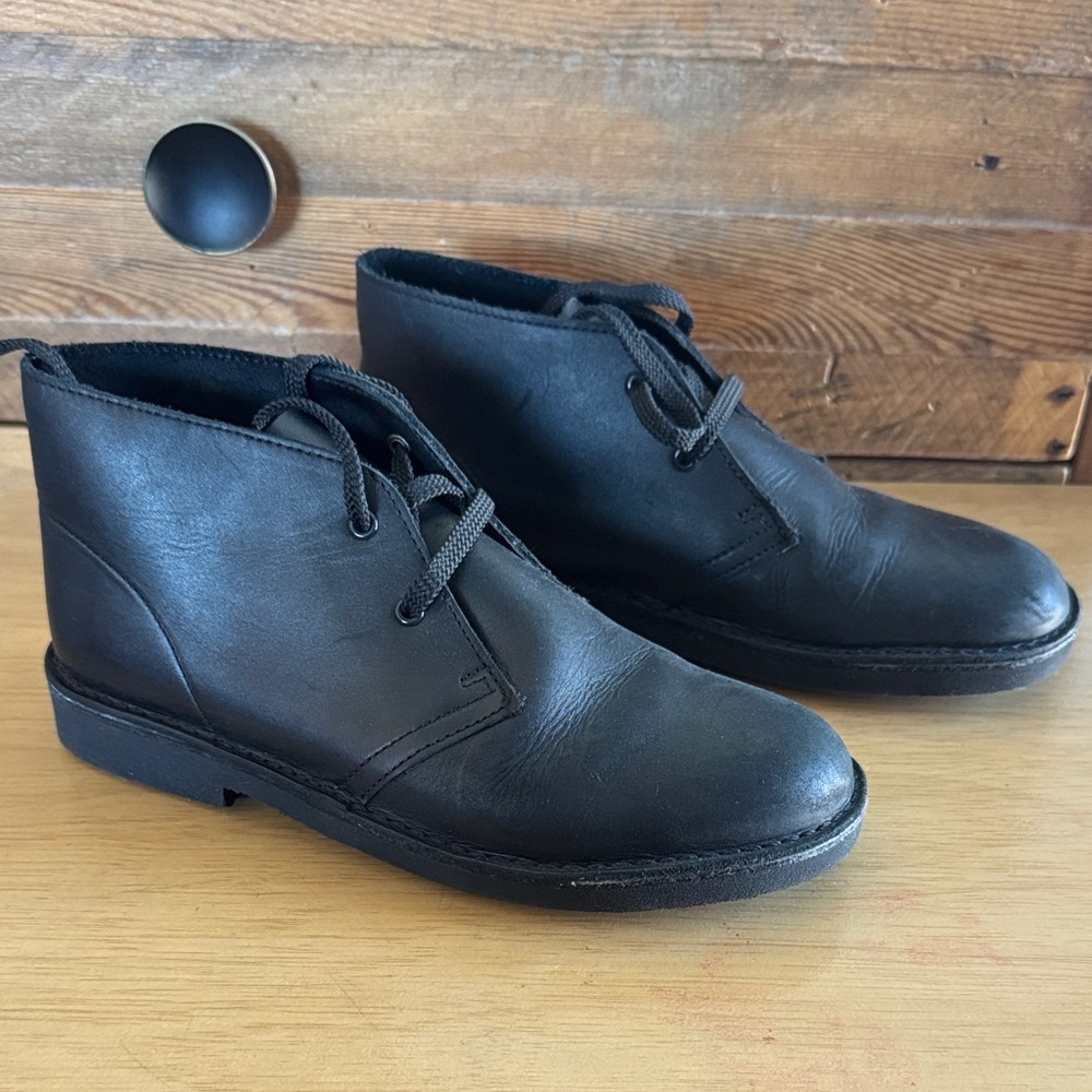 Clark’s boys Black Leather boots